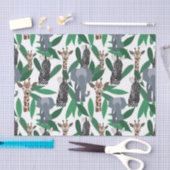 Jungle Zebra Elephant Giraffe Safari Tiere Seidenpapier (Handwerk)