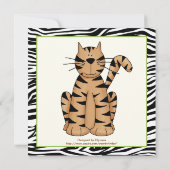 Jungle zebra safari Kindergeburtstag Party Einladung (Rückseite)