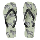 Jungle Zebra Wild Pattern & Personalized Name Badesandalen (Fußbett)