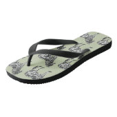 Jungle Zebra Wild Pattern & Personalized Name Badesandalen (Schrägansicht)