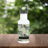Jungle Zebra Wild Pattern & Personalized Name Edelstahlflasche
