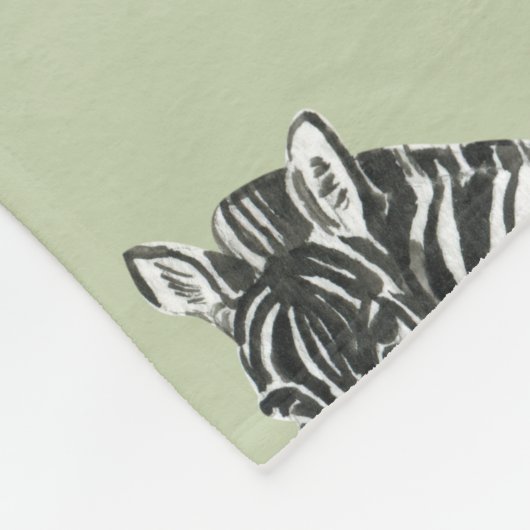 Jungle Zebra Wild Pattern & Personalized Name Fleecedecke (Ecke)
