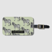 Jungle Zebra Wild Pattern & Personalized Name Gepäckanhänger (Vorderseite (Horizontal))