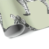 Jungle Zebra Wild Pattern & Personalized Name Geschenkpapier (Rolleneckpunkt)
