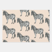 Jungle Zebra Wild Pattern & Personalized Name Geschenkpapier Set (Vorderseite 3)