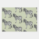 Jungle Zebra Wild Pattern & Personalized Name Geschenkpapier Set (Vorderseite 2)