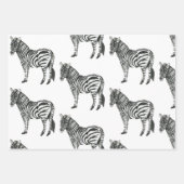 Jungle Zebra Wild Pattern & Personalized Name Geschenkpapier Set (Vorderseite)