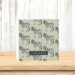 Jungle Zebra Wild Pattern & Personalized Name Holzkisten Schild<br><div class="desc">Jungle Zebra Wild Pattern & Personalized Name</div>