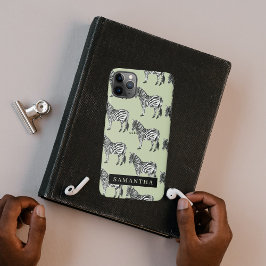 Jungle Zebra Wild Pattern & Personalized Name iPhone 11Pro Max Hülle