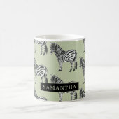 Jungle Zebra Wild Pattern & Personalized Name Kaffeetasse (Mittel)