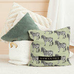 Jungle Zebra Wild Pattern & Personalized Name Kissen<br><div class="desc">Jungle Zebra Wild Pattern & Personalized Name</div>