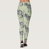 Jungle Zebra Wild Pattern & Personalized Name Leggings (Rückseite)