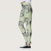 Jungle Zebra Wild Pattern & Personalized Name Leggings (Links)