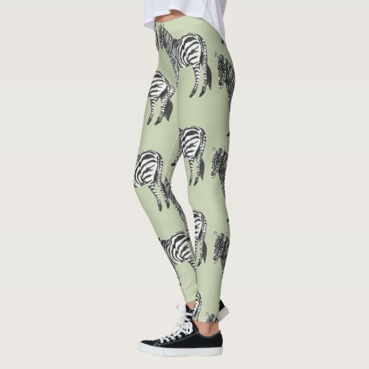 Jungle Zebra Wild Pattern & Personalized Name Leggings (Links)