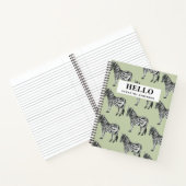 Jungle Zebra Wild Pattern & Personalized Name Notizblock (Innenseite)
