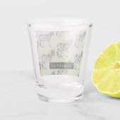Jungle Zebra Wild Pattern & Personalized Name Schnapsglas (Rückseite)