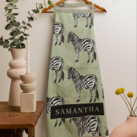 Jungle Zebra Wild Pattern & Personalized Name