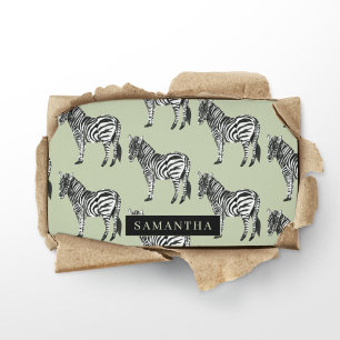 Jungle Zebra Wild Pattern & Personalized Name Visitenkarte