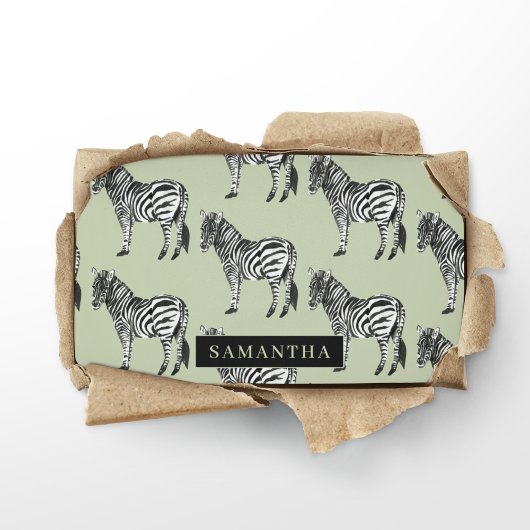 Jungle Zebra Wild Pattern & Personalized Name Visitenkarte