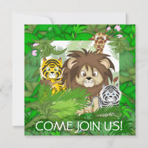 Jungle ZOO Einladungen für JUNGE GIRLS oder BOYS
