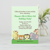 JUNGLE ZOO PARTY 12x18 Custom Einladung zum Geburt (Stehend Vorderseite)