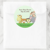 JUNGLE ZOO PARTY Anpassbare Gefälligkeitsaufkleber Runder Aufkleber (Tasche)
