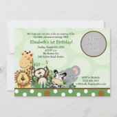 Jungle Zoo Party Geburtstag Einladung mit Foto (Vorderseite)