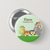 JUNGLE ZOO PARTY NAME TAG Personalisiert Schaltflä Button (Vorne & Hinten)