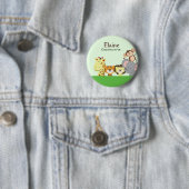 JUNGLE ZOO PARTY NAME TAG Personalisiert Schaltflä Button (Beispiel)