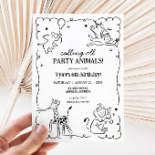 Jungle Zoo Safari Animals Kindergeburtstag Einladung