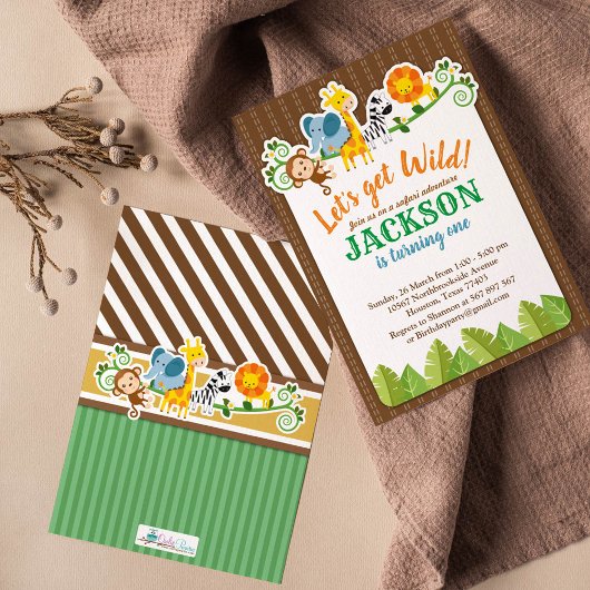 Jungle Zoo Tiersafari Erlebnis Geburtstag Einladung