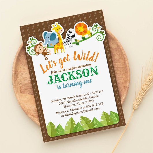 Jungle Zoo Tiersafari Erlebnis Geburtstag Einladung
