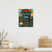 Jungle Zoo Wild Animals Birthdya Chalkboard Poster (Küche)