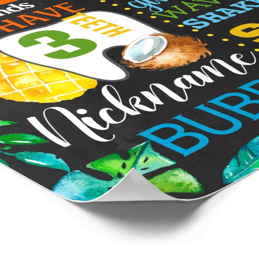 Jungle Zoo Wild Animals Birthdya Chalkboard Poster (Ecke)