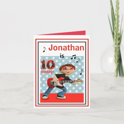 Jungs 10. Geburtstagskarte individuell anpassen -  Karte (Vorderseite)