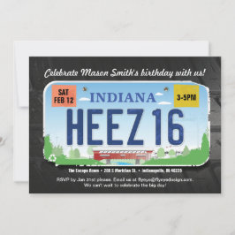 Jungs 16. Geburtstag Indiana-Lizenz Einladung