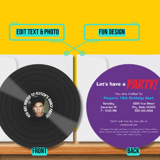 Jungs 16. Geburtstags-Dance-Party Einladung