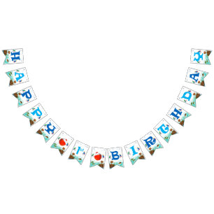 Jungs 1. Geburtstag Fishing thematied Happy BIrthd Wimpelkette