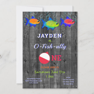 Jungs 1. Geburtstag Little Fisherman O Fishally On Einladung