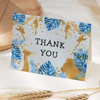 Jungs 1. Geburtstag Party Blue Jungle Danke Karte