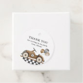 Jungs 1. Geburtstag Retro Race Car Geschenkanhänger (Beispiel)