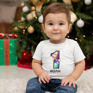 Jungs 1. Geburtstagsastronaut Baby T-shirt