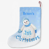 Jungs 1. Weihnachtsschneemann-Individuelle Name Kleiner Weihnachtsstrumpf (Rückseite)