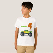 Jungs 4. Geburtstag MONSTER TRUCK Name T-Shirt (Vorne ganz)