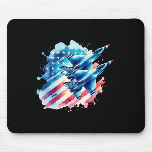Jungs 4. Juli US-Flagge Fighter Jet 2 Mousepad (Vorne)
