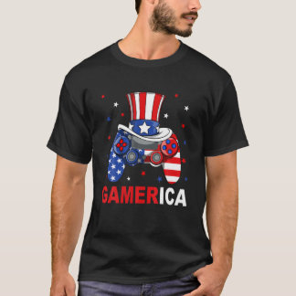 Jungs 4th July Video Game American Flag Onkel Sa T-Shirt