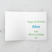 Jungs 6. Geburtstagskarte - Roboter Karte (Innenseite)