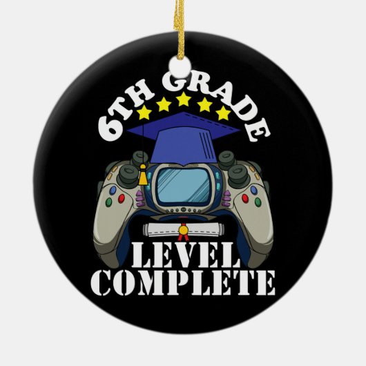 Jungs 6th Grade Abschluss 2022 Videospielklasse Keramik Ornament (Hinten)