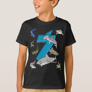 Jungs 7. Geburtstag Jungen Haifisch T-Shirt