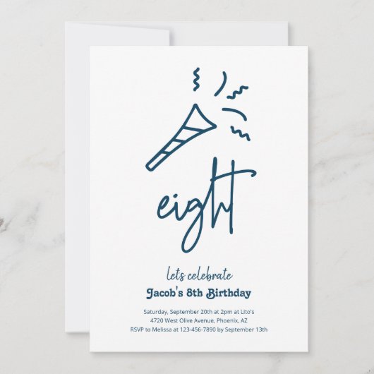 Jungs 8. Geburtstagsparty Einladung (Vorderseite)
